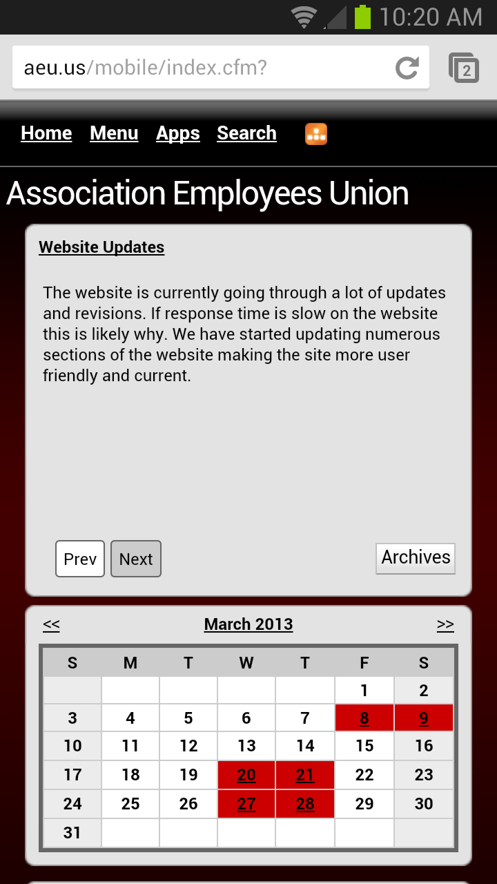 AEU Mobile Web